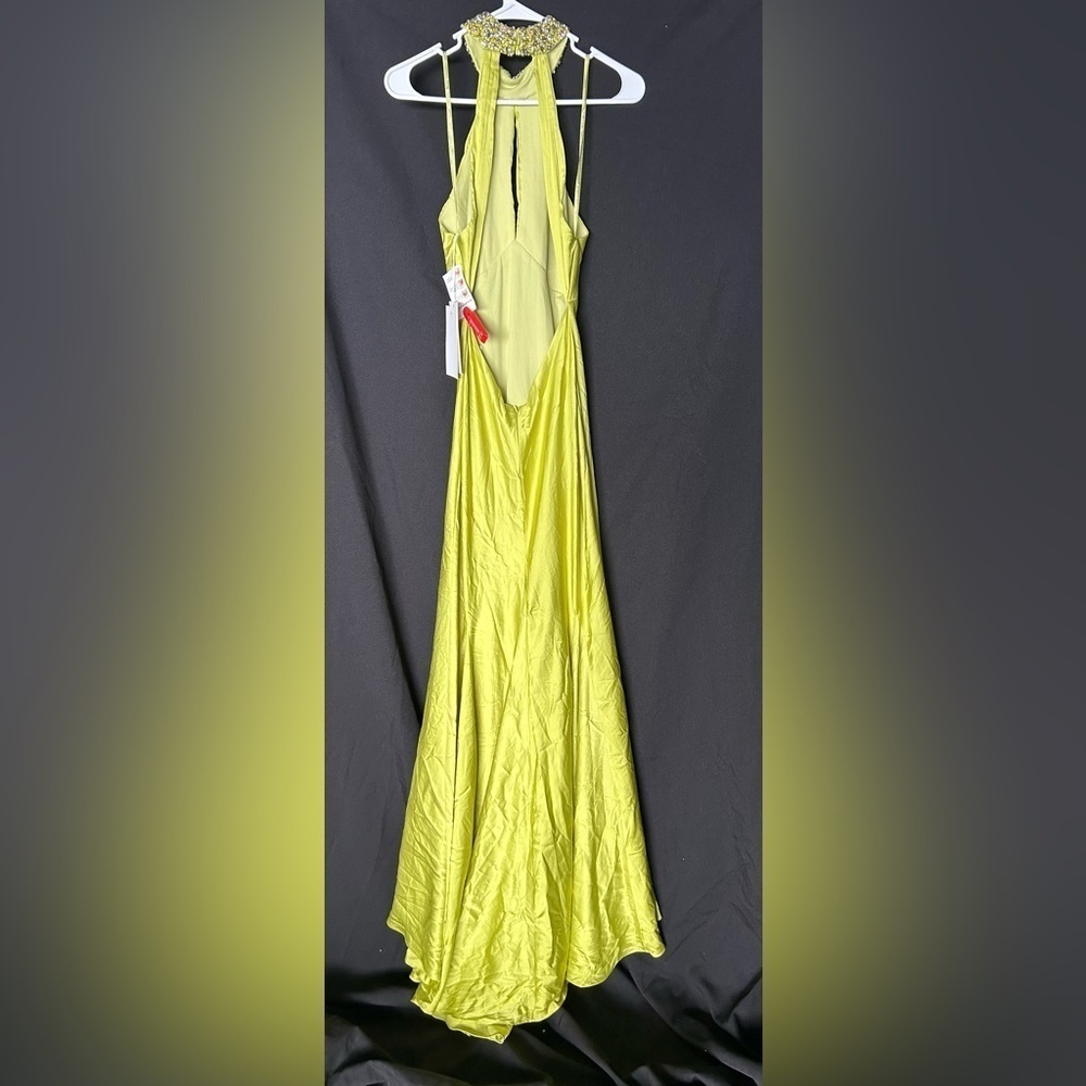 Mac Duggal 68063 NWT Gracious Halter Neckline Mermaid Slit Dress - Picture 7 of 9